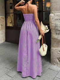 Striped Halter Neck Maxi Dress 100100040801006 34 Affordable Fashion Under $100 Jerry's Apparel 