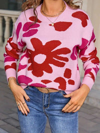 Floral Crew Neck Long Sleeve Sweater 100100117125367 47 Affordable Fashion Under $100 Jerry's Apparel 