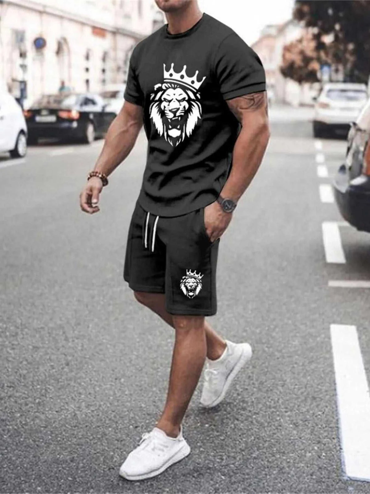 Men's Full Size Gradient Color Casual Tee and Shorts Plus Size Set 100400156124875 29 Affordable Fashion Under $100 Jerry's Apparel 