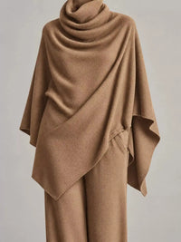 Full Size Turtleneck Poncho and Wide-Leg Pants Set Plus Size 101002605950123 65 Gifts for Her Jerry's Apparel 