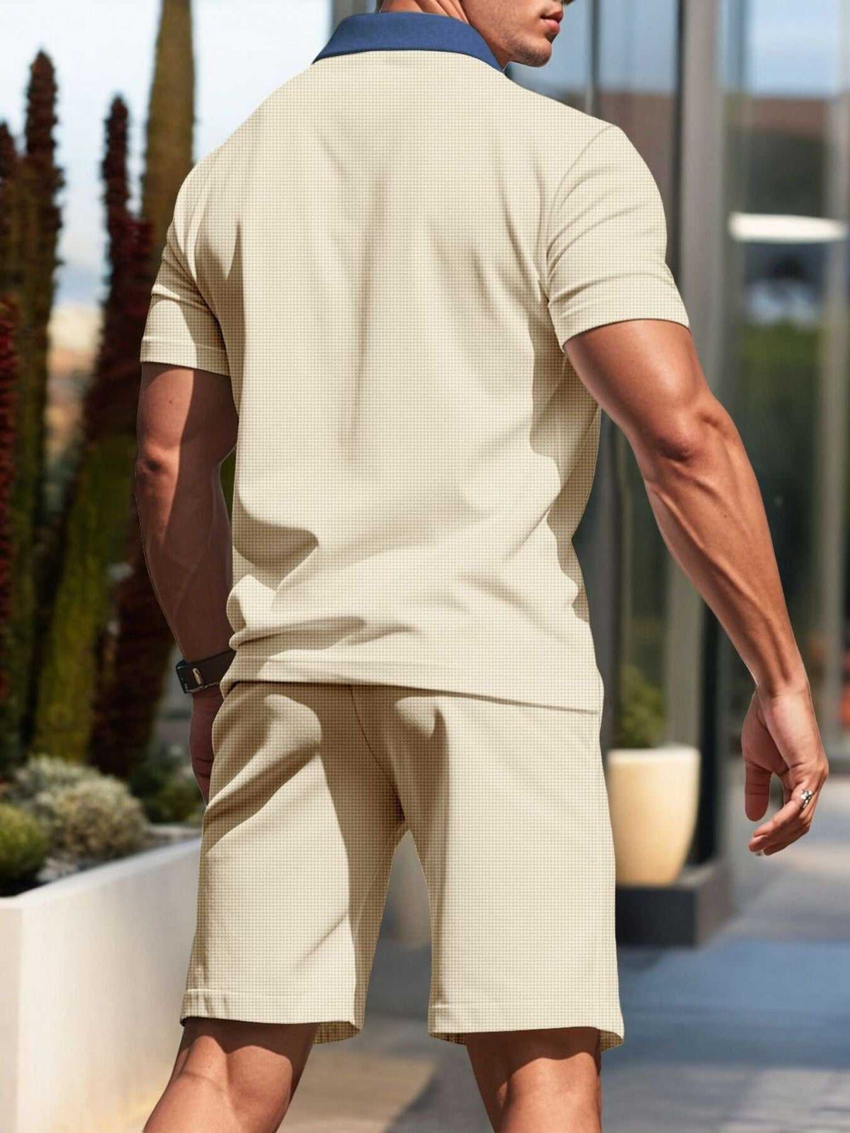 Men's Full Size Casual Short Sleeve Polo & Shorts Set Plus Size 100400026068285 36 Affordable Fashion Under $100 Jerry's Apparel 
