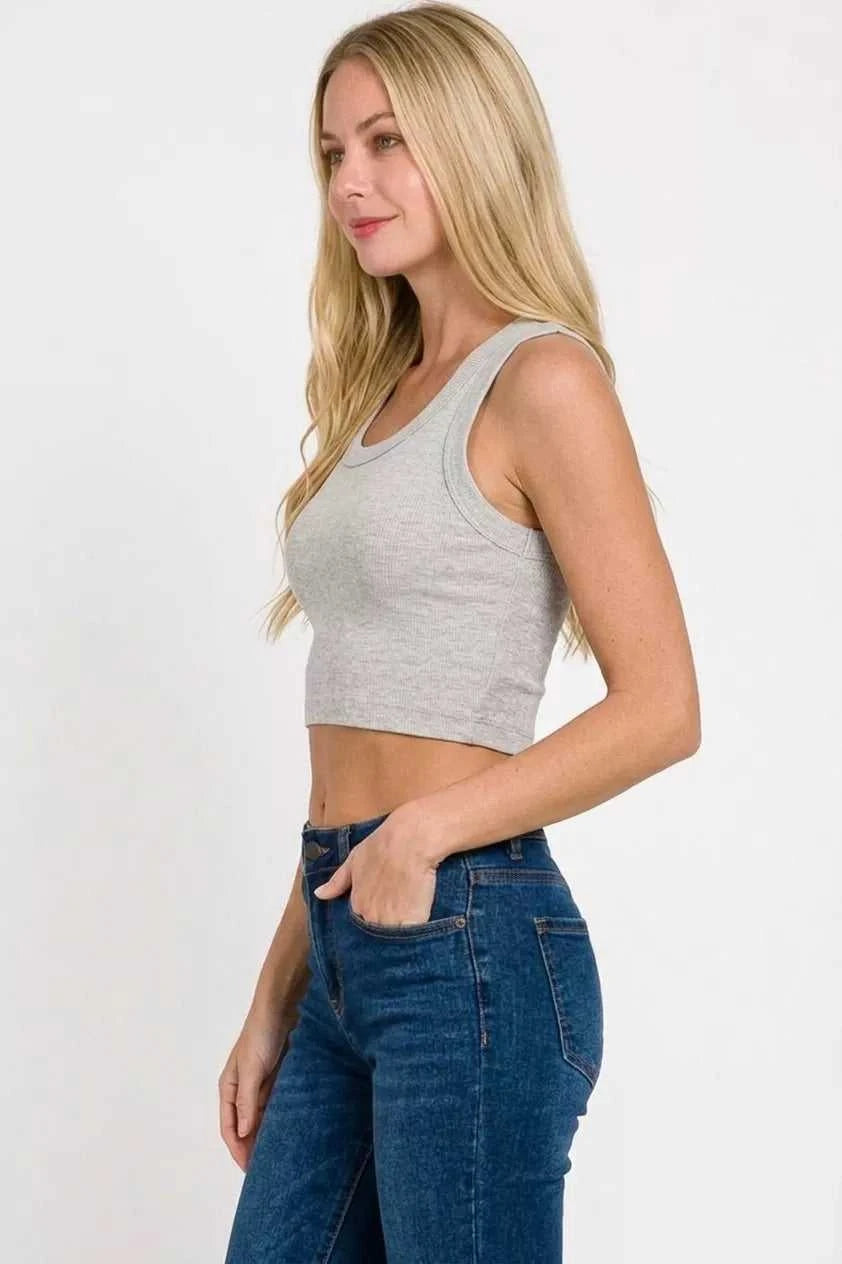 Zenana Ribbed Scoop Neck Cropped Tank Top 100100838561900 18 Affordable Fashion Under $100 Jerry's Apparel 