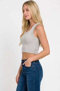 Zenana Ribbed Scoop Neck Cropped Tank Top 100100838561900 18 Affordable Fashion Under $100 Jerry's Apparel 