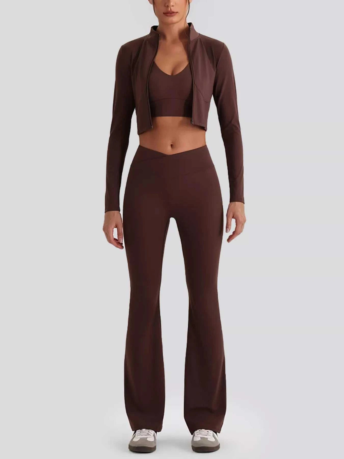 Seamless Criss-Cross V-Neck Tank and Leggings Active Set 101006885753799 113 Comfortable Weekend Sets Jerry's Apparel 