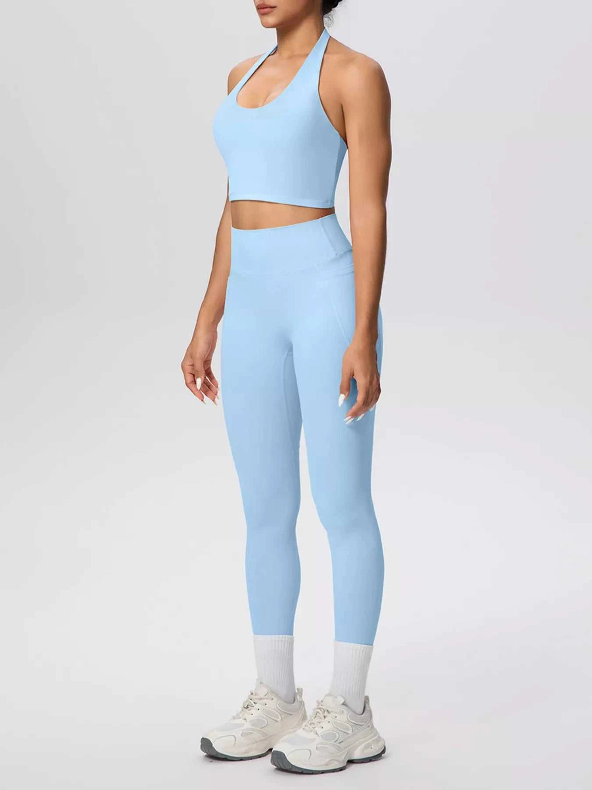 Halter Neck Crop Top and High-Waisted Leggings Active Set 101006684139191 85 Affordable Fashion Under $100 Jerry's Apparel 