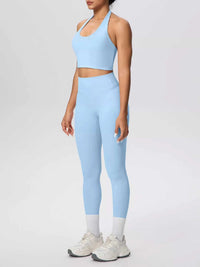 Halter Neck Crop Top and High-Waisted Leggings Active Set 101006684139191 85 Affordable Fashion Under $100 Jerry's Apparel 