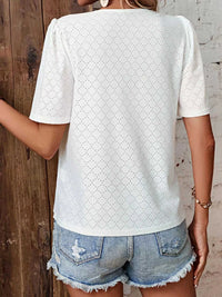 Eyelet Lace Detail Short Sleeve Blouse 100100716919082 31 Affordable Fashion Under $100 Jerry's Apparel 