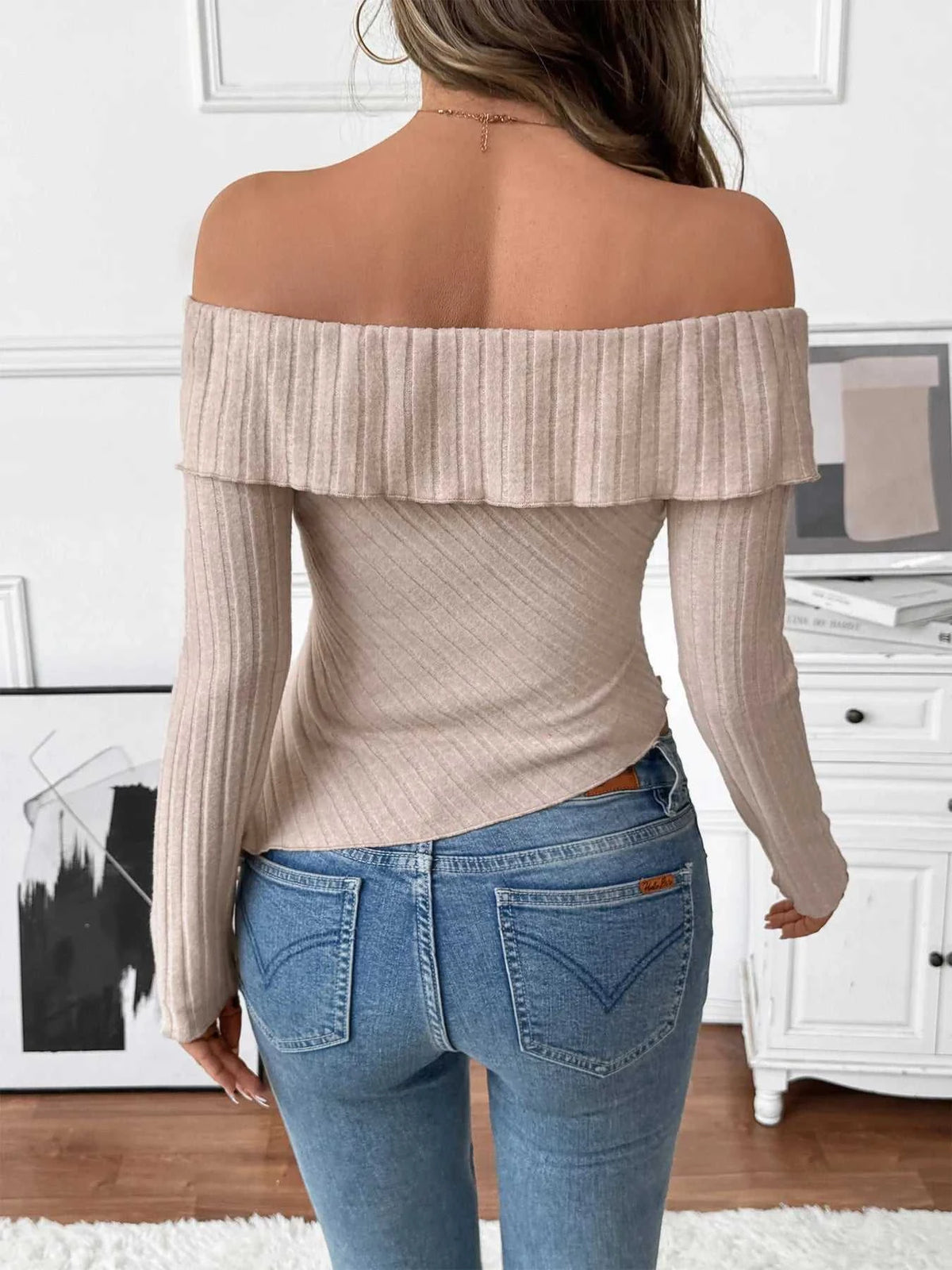 Asymmetrical Off-Shoulder Knit Top 100100853169847 26 Affordable Fashion Under $100 Jerry's Apparel 