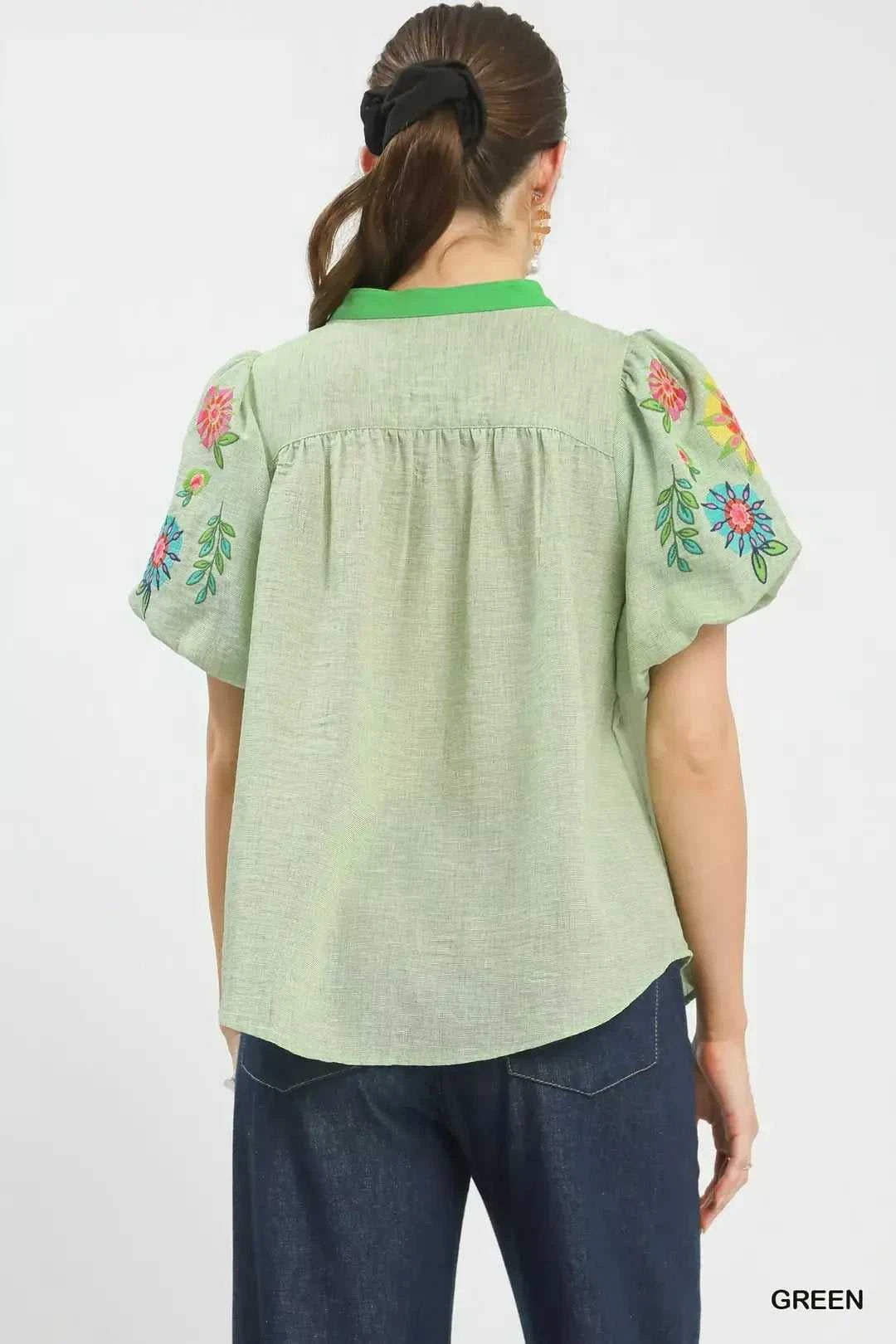 Umgee Embroidered Puff Sleeve Top 100100122691554 55 Affordable Fashion Under $100 Jerry's Apparel 