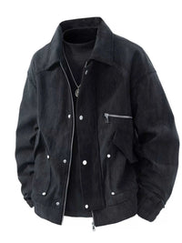 Men's Plus Size Casual Corduroy Snap-Down Jacket 100400200786678 79 Affordable Fashion Under $100 Jerry's Apparel 