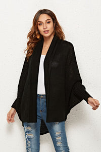 Angel Wings Open Front Dolman Sleeve Longline Cardigan