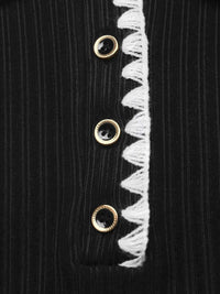 Contrast Trim Texture Long Sleeve Sweater Dress 100100980464057 41 Affordable Fashion Under $100 Jerry's Apparel 