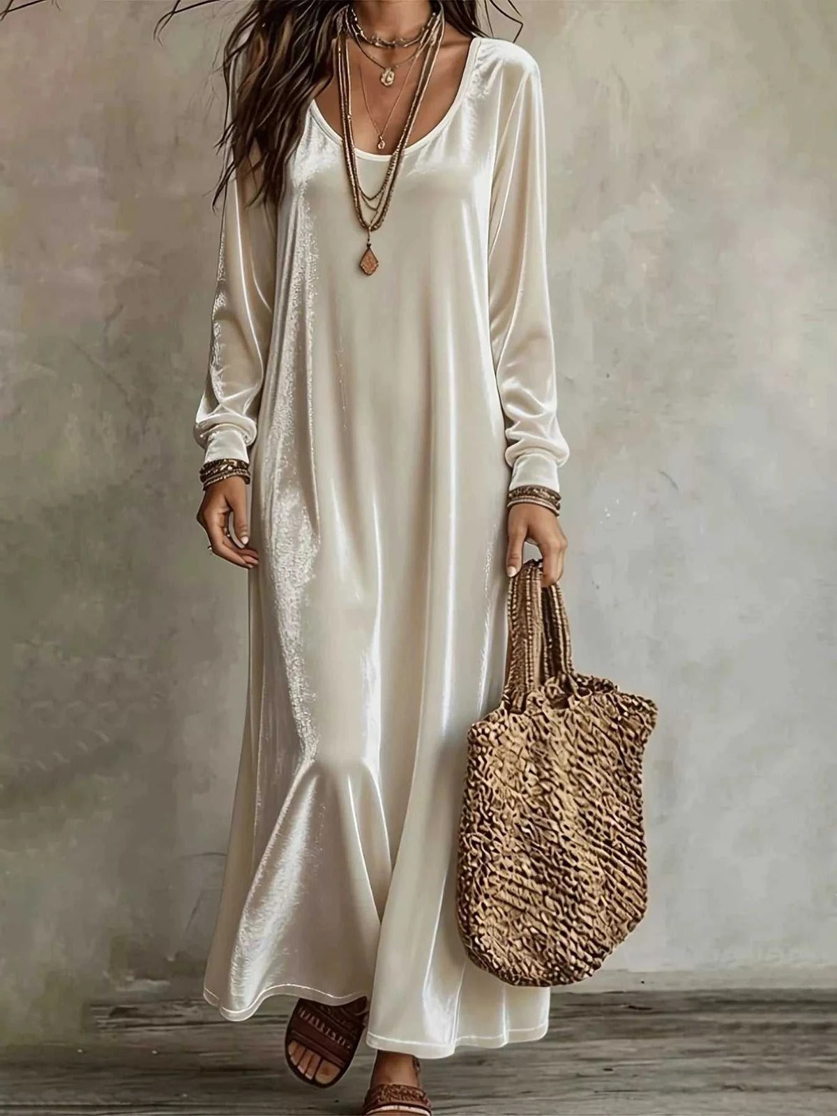Velvet Maxi Dress with Flowy Hem 100100506619632 27 Affordable Fashion Under $100 Jerry's Apparel 