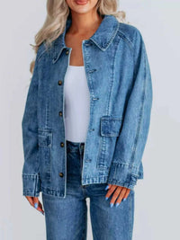 Button Up Raglan Sleeve Denim Jacket 100100287427335 64 Affordable Fashion Under $100 Jerry's Apparel 
