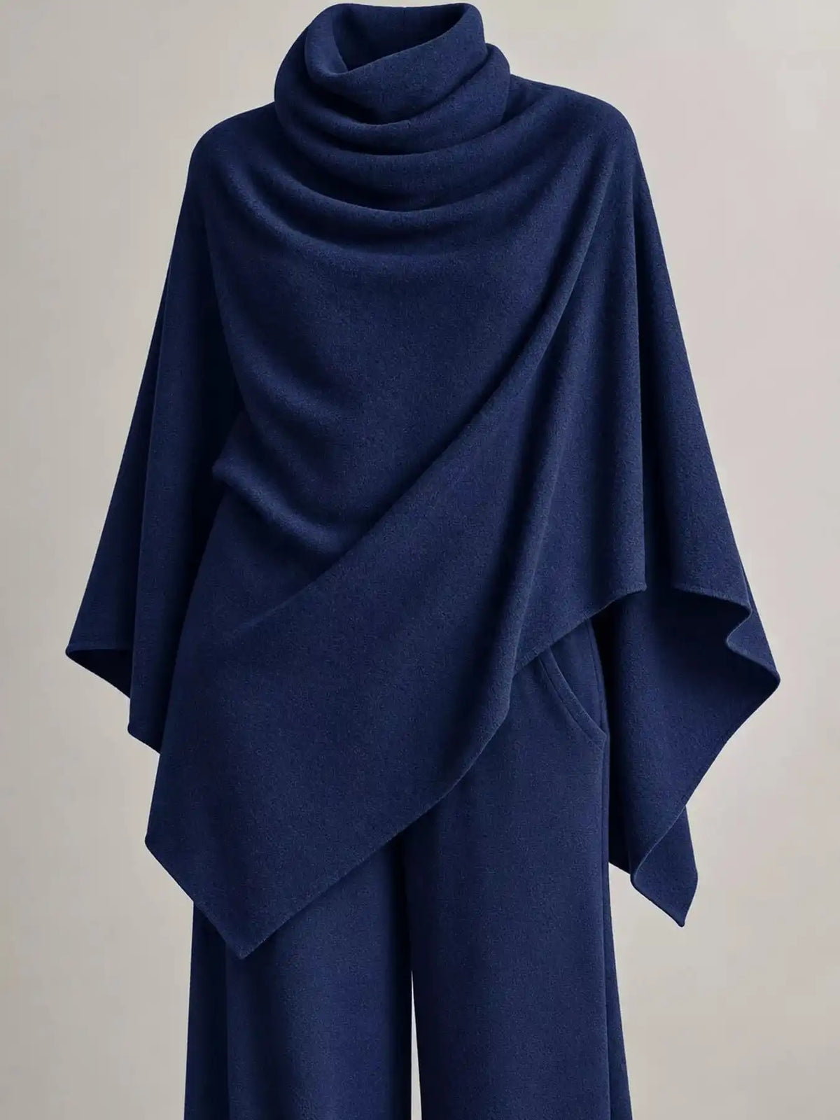Full Size Turtleneck Poncho and Wide-Leg Pants Set Plus Size 101002605950123 65 Gifts for Her Jerry's Apparel 
