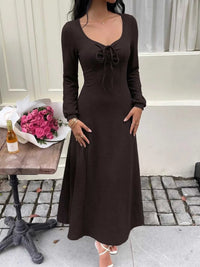 Long Sleeve Tie-Front Maxi Dress 100100542655750 37 Affordable Fashion Under $100 Jerry's Apparel 