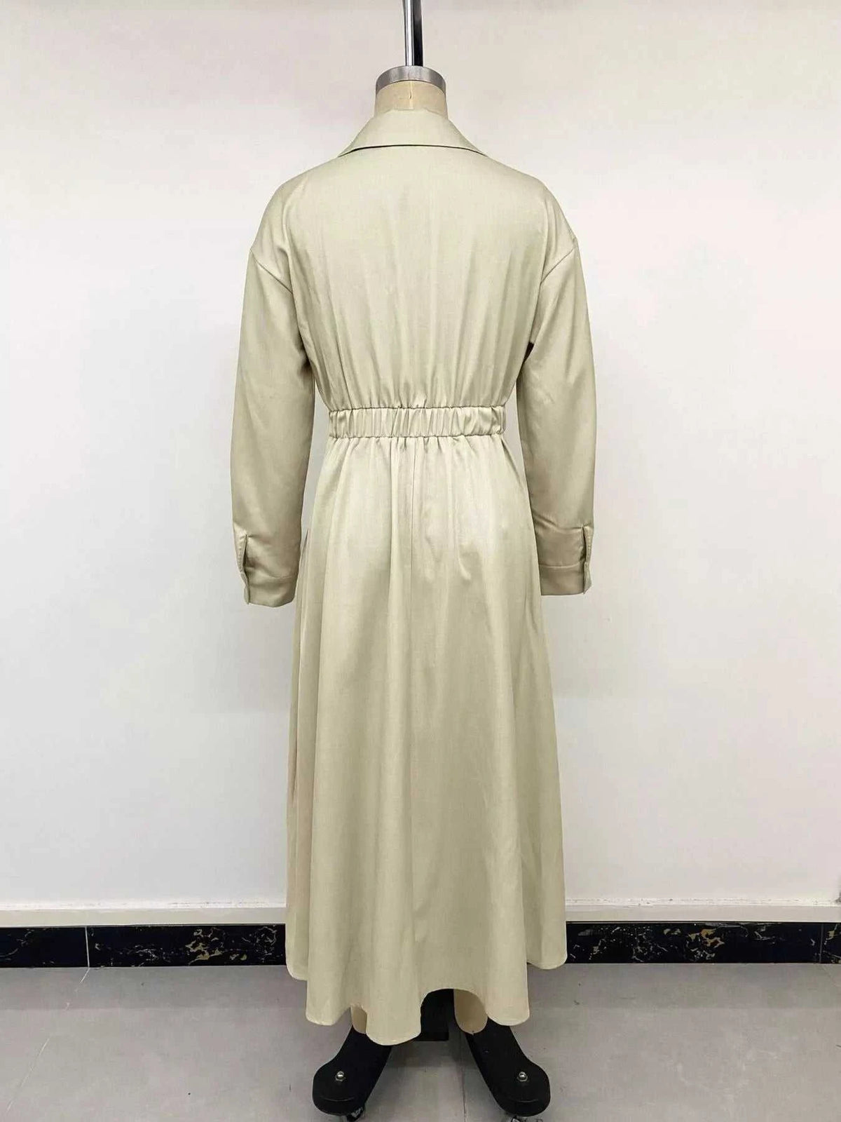Pleated Button Detail Long Sleeve Shirt Dress 101001048648806 56 Affordable Fashion Under $100 Jerry's Apparel 