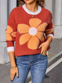 Flower Round Neck Sweater 100100121019310 51 Affordable Fashion Under $100 Jerry's Apparel 