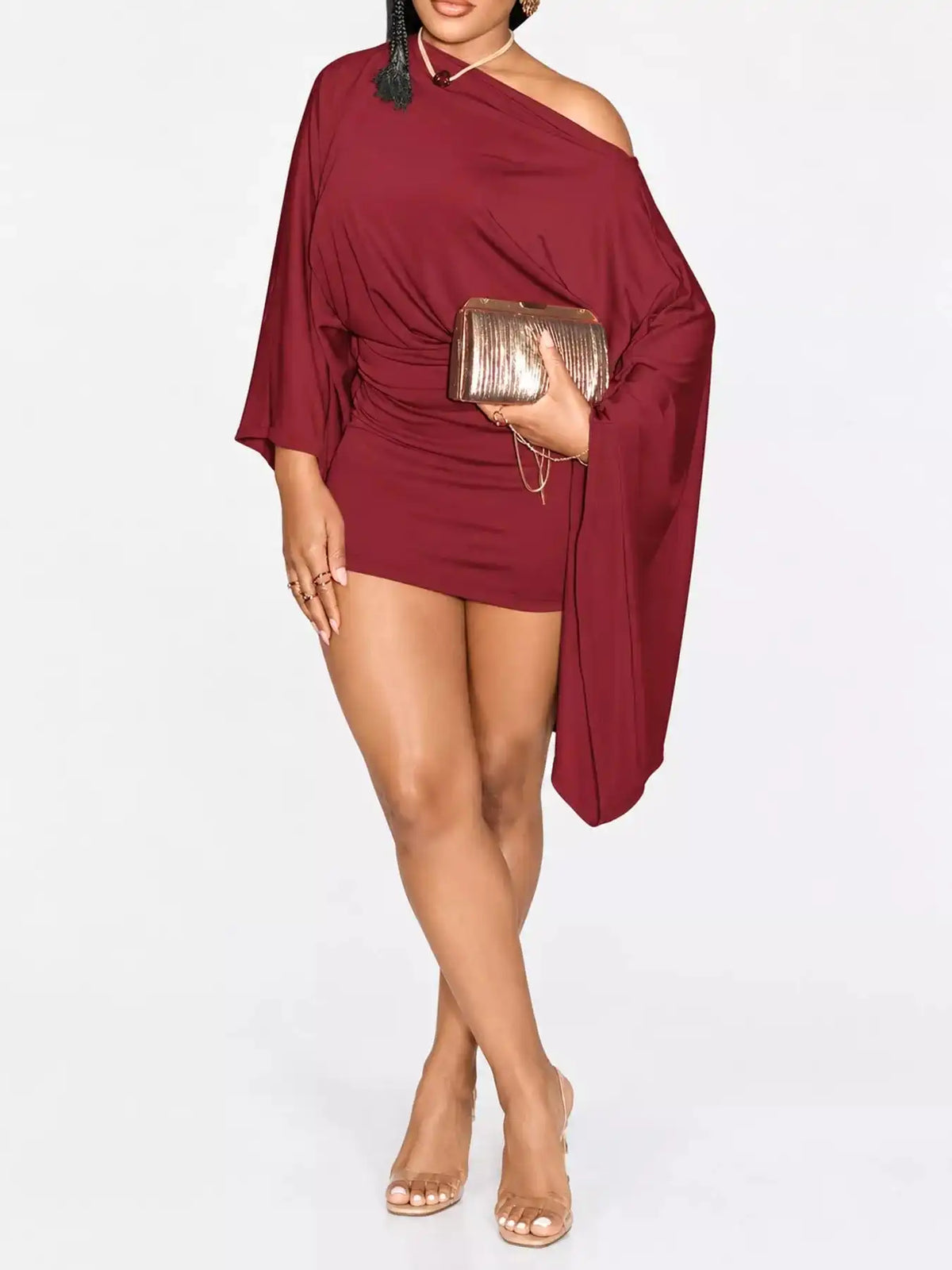 One-Shoulder Draped Bodycon Mini Dress 101001811260521 32 Affordable Fashion Under $100 Jerry's Apparel 