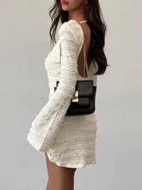 Textured Flare Sleeve Bodycon Mini Dress 101001508799944 53 Gifts for Her Jerry's Apparel 