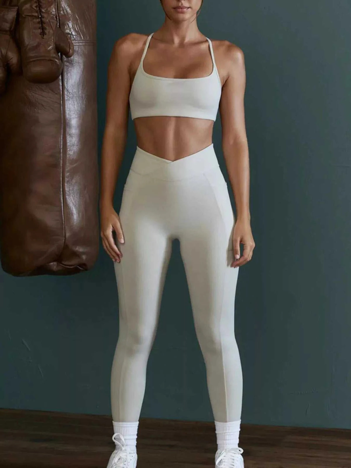 Seamless Cross-Waist Cami and Leggings Active Set 101006925782372 109 Comfortable Weekend Sets Jerry's Apparel 