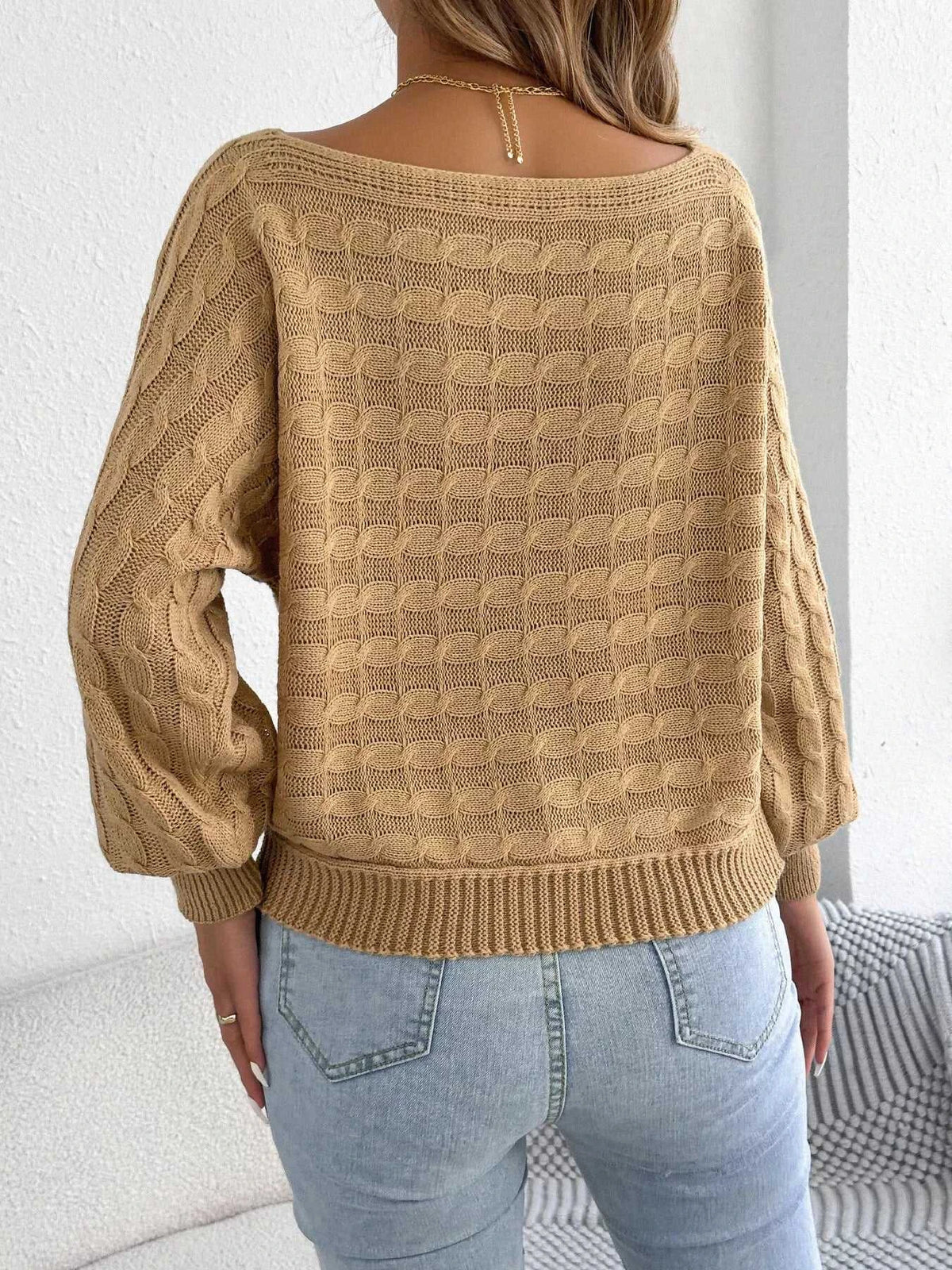 Cable Knit Boat Neck Sweater 101002602212115 36 Affordable Fashion Under $100 Jerry's Apparel 