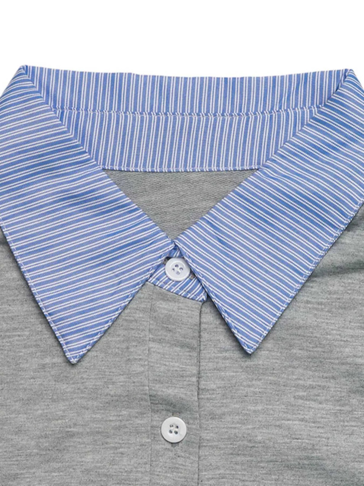 Striped Collar Long Sleeve Fake Two Piece Sweatshirt 100100225082825 39 Affordable Fashion Under $100 Jerry's Apparel 