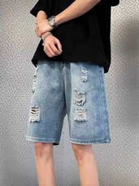 Men's Full Size Distressed Wash Wide Leg Denim Shorts Plus Size 100400732508881 36 Affordable Fashion Under $100 Jerry's Apparel 