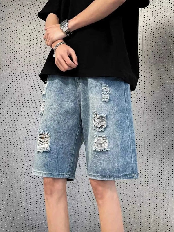 Men's Full Size Distressed Wash Wide Leg Denim Shorts Plus Size 100400732508881 36 Affordable Fashion Under $100 Jerry's Apparel 