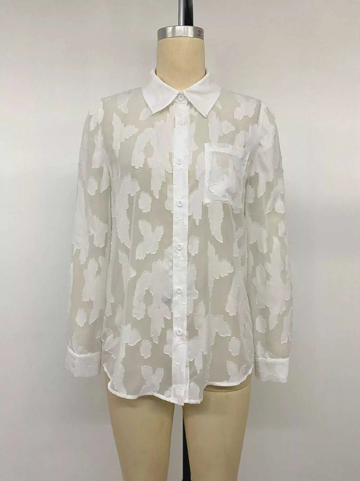 Sheer Button-Down Shirt 101001499536104 44 Affordable Fashion Under $100 Jerry's Apparel 