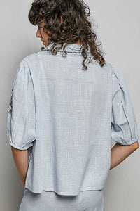 POL Button Down Embroidered Floral Short Sleeve Shirt 100100835201675 50 Affordable Fashion Under $100 Jerry's Apparel 
