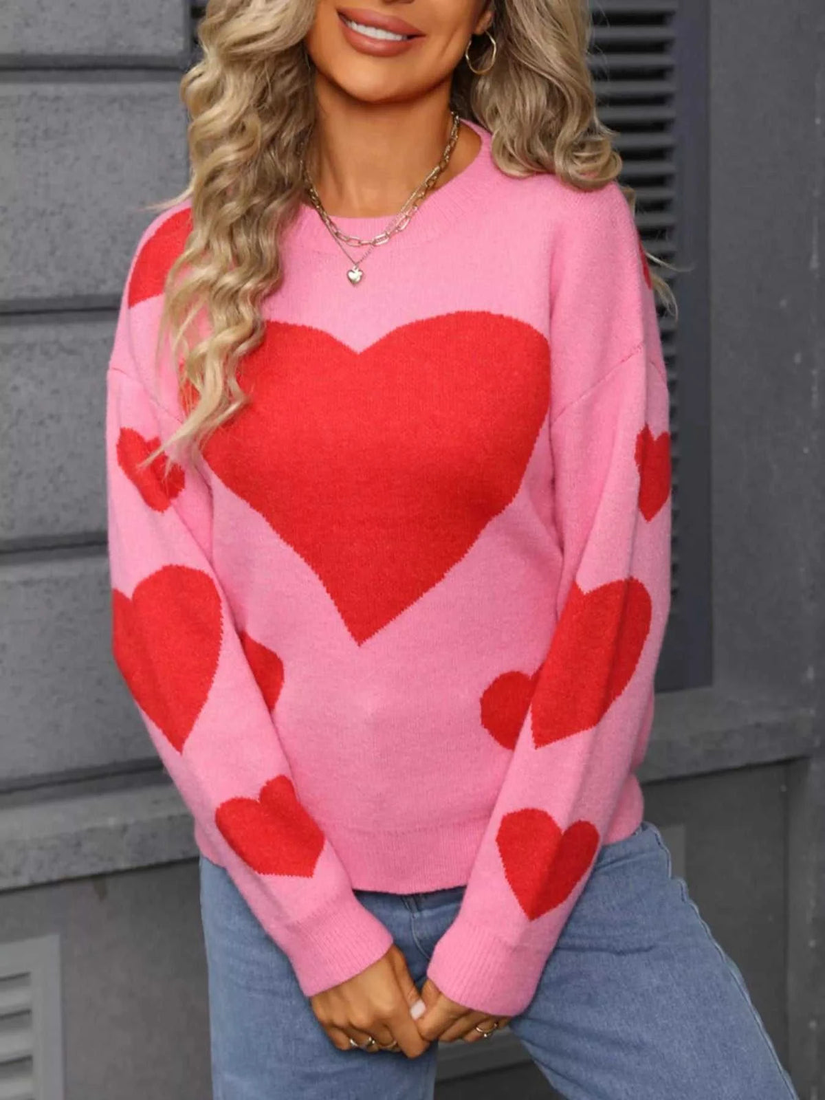 Valentine's Day Heart Crew Neck Sweater 100100296017651 48 Affordable Fashion Under $100 Jerry's Apparel 