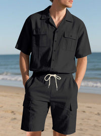 Men's Full Size Button Up Shirt and Shorts Set Plus Size 100400974487606 48 Affordable Fashion Under $100 Jerry's Apparel 