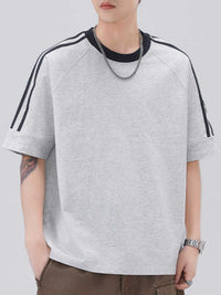 Men's Plus Size Striped Trim Casual T-Shirt 100400623701852 45 Affordable Fashion Under $100 Jerry's Apparel 