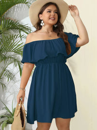 Off-Shoulder Ruffle Summer Dress with Elastic Waist