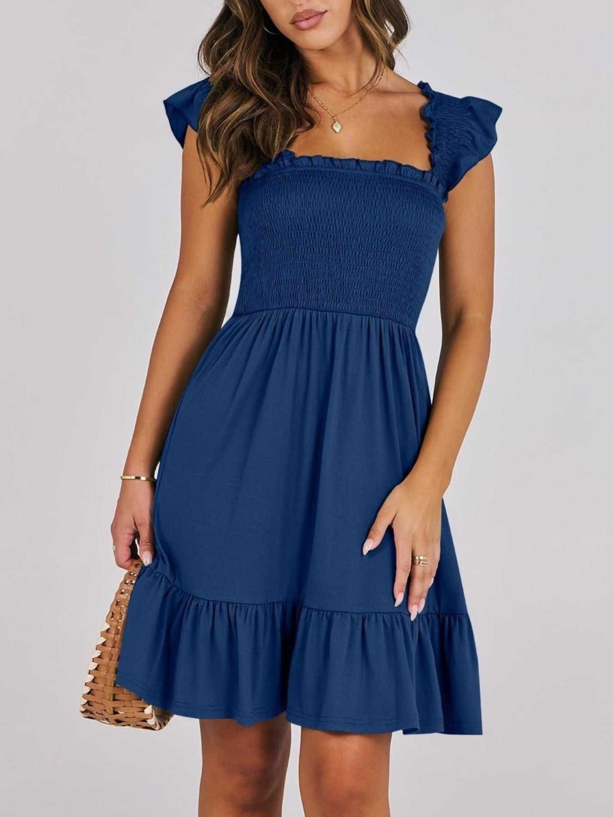 Smocked Ruffle Hem Mini Dress 100100088487178 33 Affordable Fashion Under $100 Jerry's Apparel 