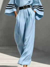 Wide Sleeve and Contrast Striped Jumpsuit 101001768471795 49 Affordable Fashion Under $100 Jerry's Apparel 