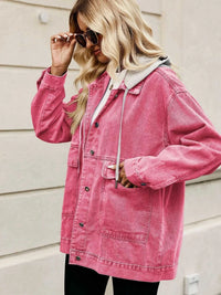 Oversized Button Up Denim Jacket with Hood 100100876233269 72 Affordable Fashion Under $100 Jerry's Apparel 