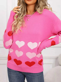 Valentine's Day Heart Pattern Crew Neck Sweater 100100455921910 49 Affordable Fashion Under $100 Jerry's Apparel 