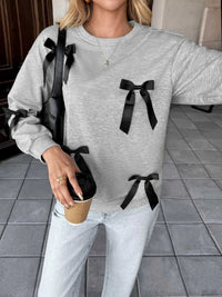 Bow Detail Round Neck Sweatshirt 100100498447655 33 Affordable Fashion Under $100 Jerry's Apparel 