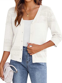 Button Up 3/4 Sleeve Cardigan 100100159971784 37 Affordable Fashion Under $100 Jerry's Apparel 