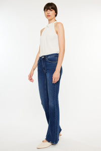 Cat's Whiskers Raw Hem Flare Jeans