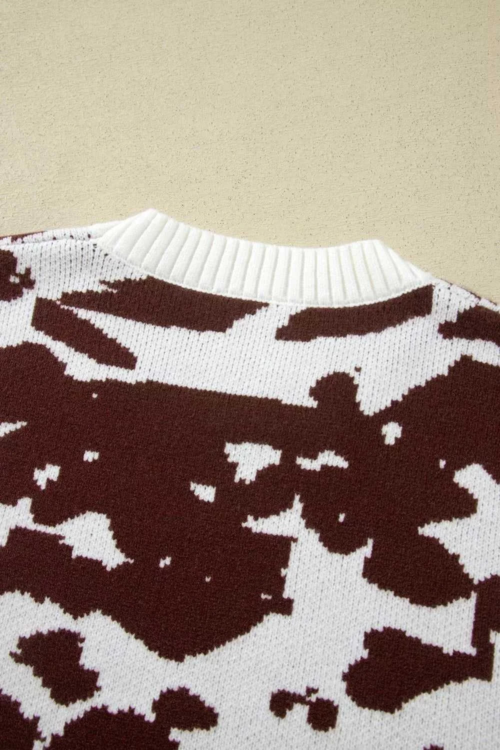 Western Print Cow Pattern Long Sleeve Round Neck Pullover Knitwear Sweater 101002873465913 49 Affordable Fashion Under $100 Jerry's Apparel 