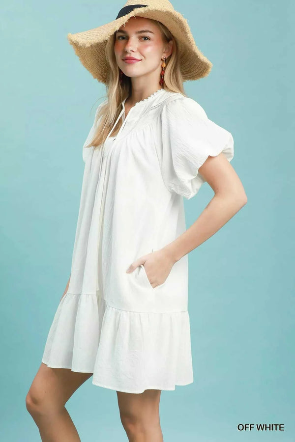 Umgee Flutter Sleeve Tassel Tie Ruffle Hem Mini Dress 100100827571694 62 Affordable Fashion Under $100 Jerry's Apparel 