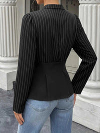 Striped Long Sleeve Peplum Blouse 100100499847455 37 Affordable Fashion Under $100 Jerry's Apparel 