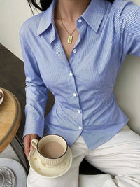 Striped Slim-Fit Button-Down Shirt 101001608901283 42 Affordable Fashion Under $100 Jerry's Apparel 