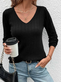 Perfee V-Neck Long Sleeve Knit Top 100100928881031 29 Affordable Fashion Under $100 Jerry's Apparel 