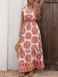 Printed V-Neck Cap Sleeve Dress 100100475035592 39 Affordable Fashion Under $100 Jerry's Apparel 