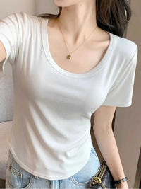 Plus Size Round Neck Short Sleeve T-Shirt 100100816232037 16 Affordable Fashion Under $100 Jerry's Apparel 
