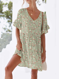 Polka Dot V-Neck Short Sleeve Mini Dress 100100568295398 24 Gifts for Her Jerry's Apparel 